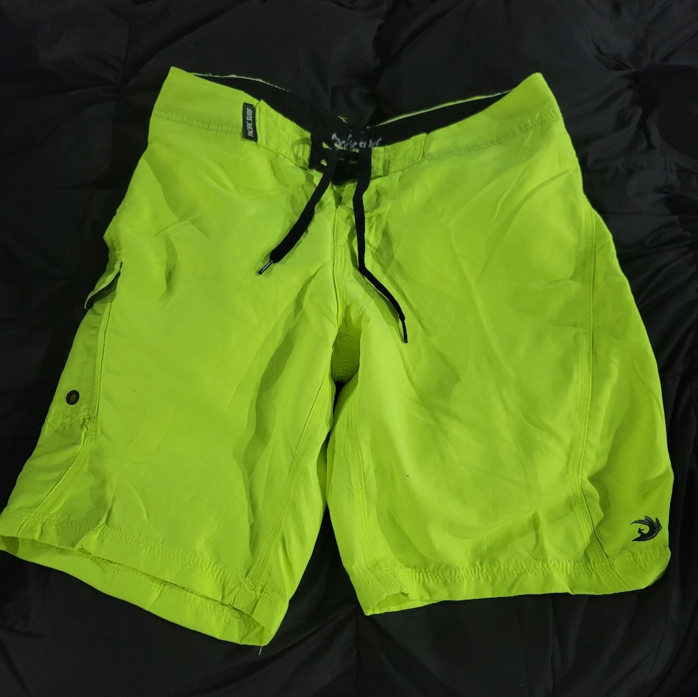 Safety yellow swim trunks